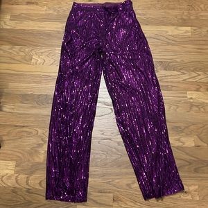 Sequined pants in purple